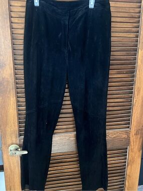 Willi Smith Vintage size 12 Black Suede-Look 100% leather Trousers